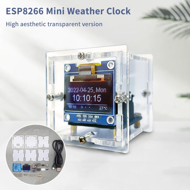 Electronics Project Kit - Kit de Relógio Meteorológico Mini ESP8266