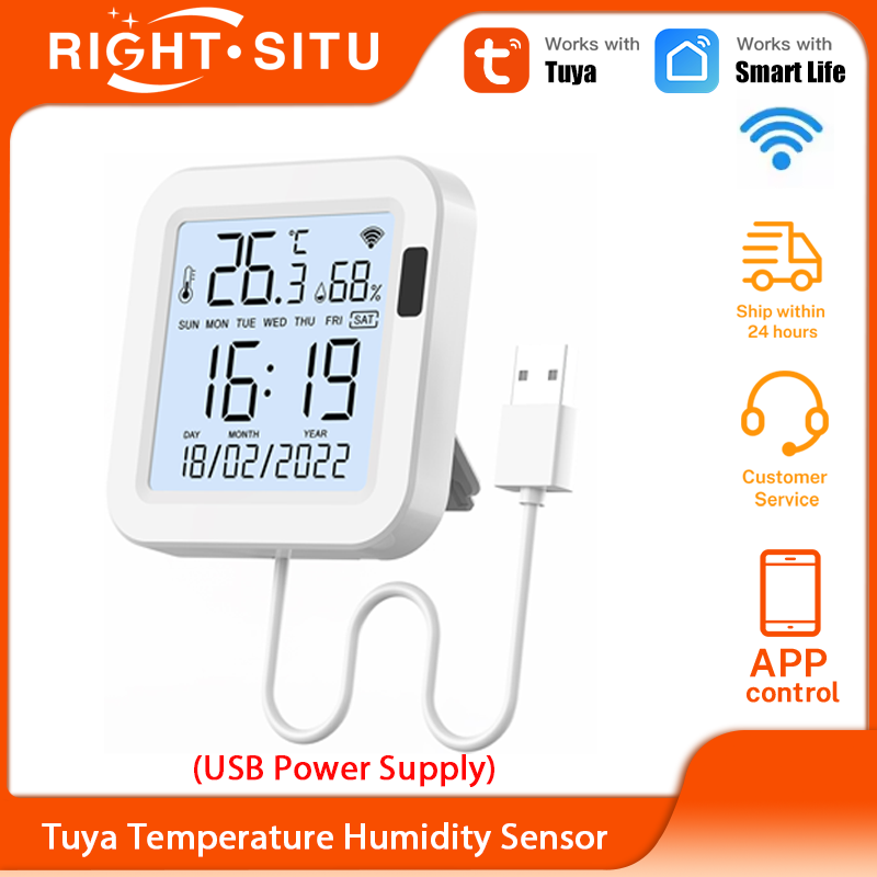 Wifi Thermostat - Termômetro inteligente higrômetro tuya wifi sensor