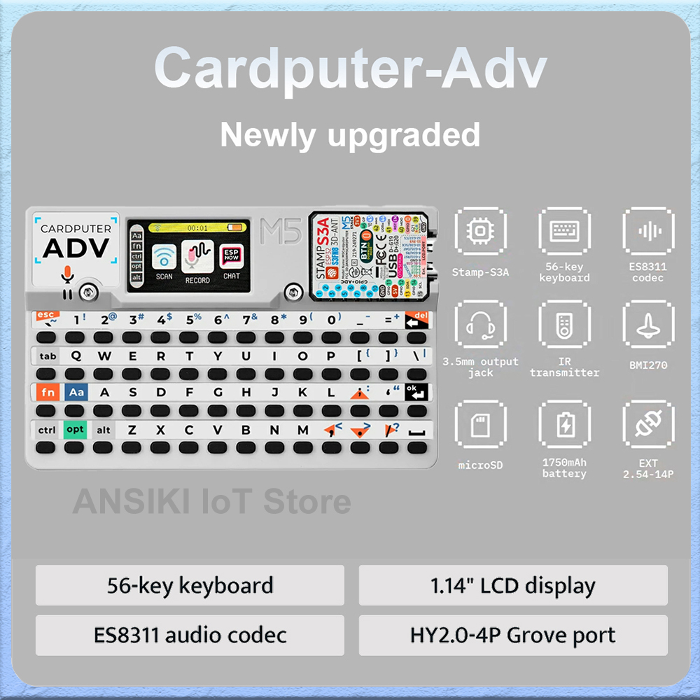 Electronics Project Kit - M5Stack Cardputer-Adv Computador Programável em Formato