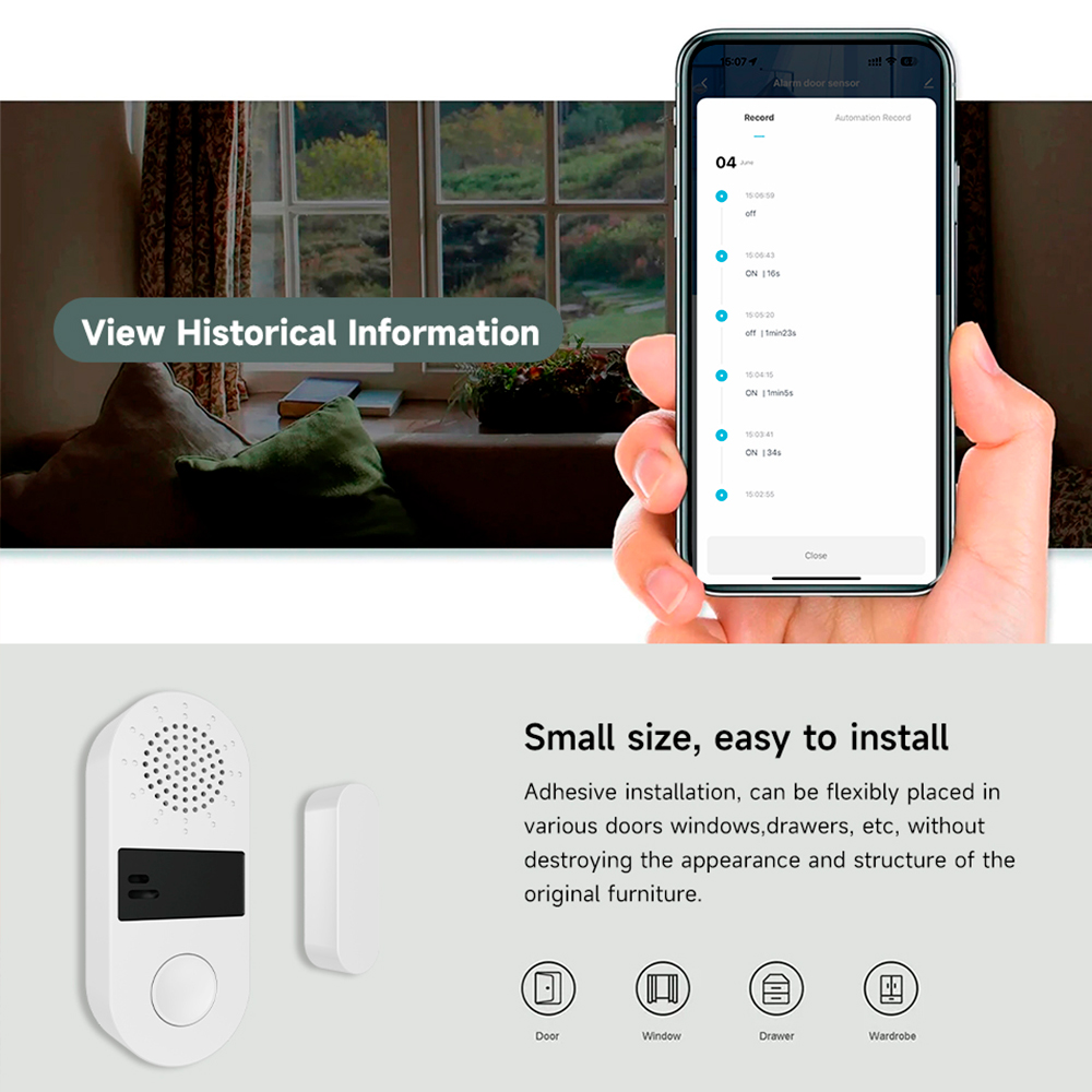 Sensor de Contato Sem Fio Tuya - Smart Home Automation Kit avaliação e preço